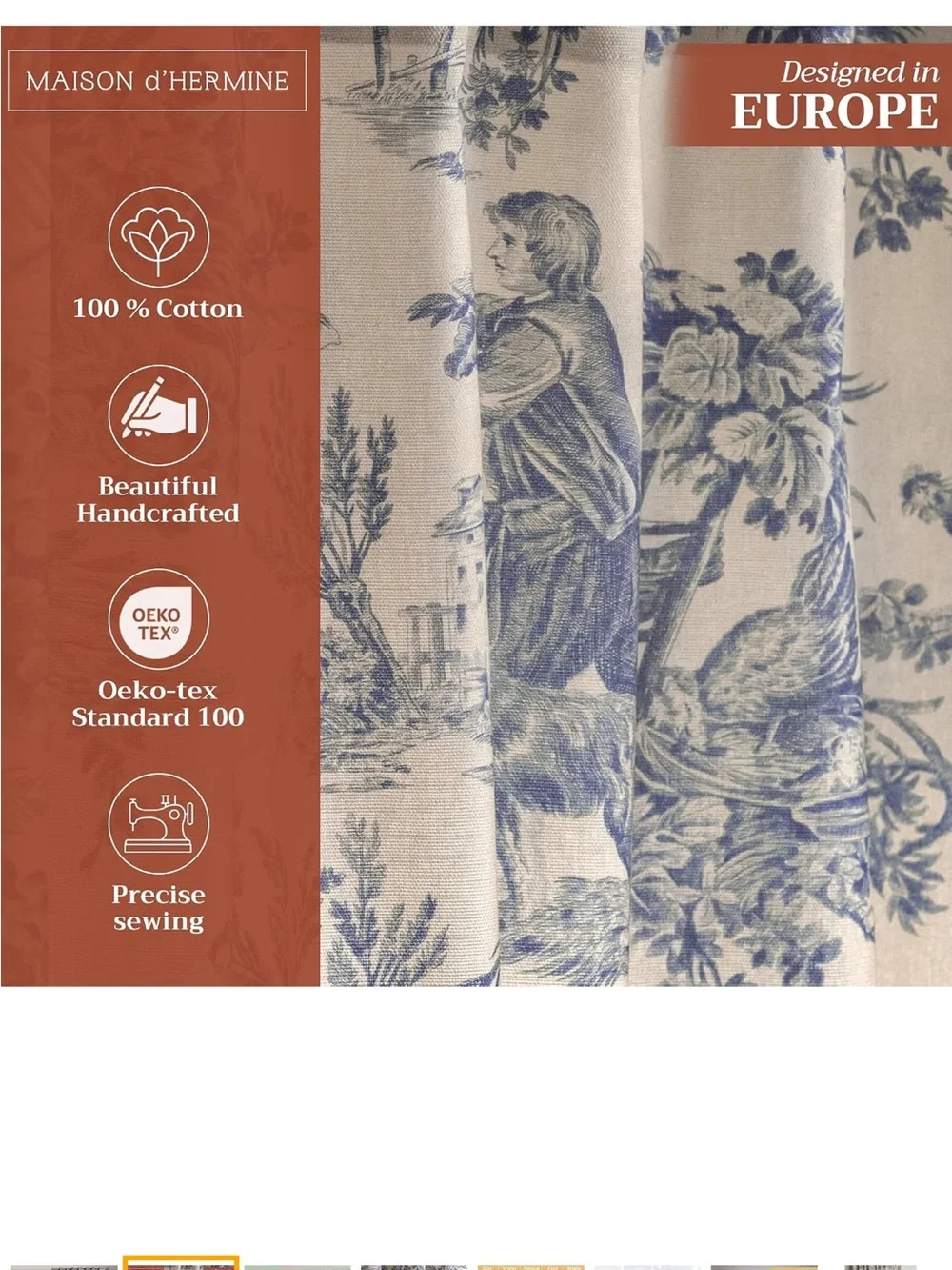 Maison d' Hermine Curtains for Living Room 100% Cotton 50